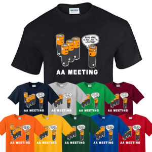AA Meeting Mens T Shirt Funny Joke T-Shirt - Cool Retro Classic Top Gift Present