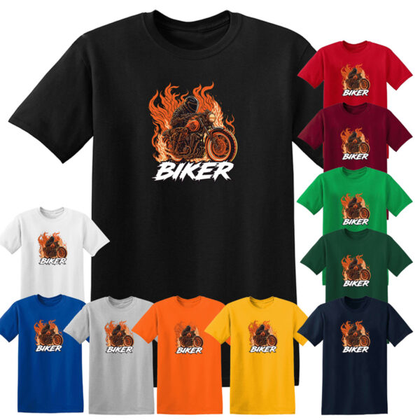BIKER T-SHIRT Motorcycle Motorbike Racer Chopper Bike Mens Funny T Shirt Top