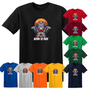 BORN TO RIDE BIKER T-SHIRT Motorbike Motorcycle Racer Chopper Bike Mens T Shirt