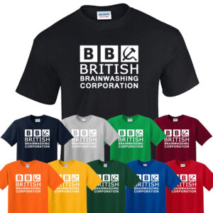BRITISH BRAINWASHING Men's T-Shirt - Funny Brexit BBC Satire Tee - UK Politics P