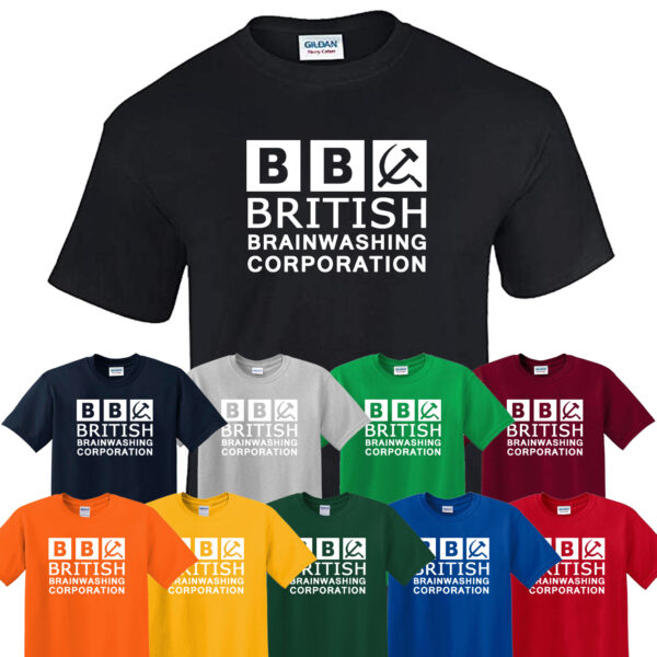 BRITISH BRAINWASHING Men's T-Shirt - Funny Brexit BBC Satire Tee - UK Politics P