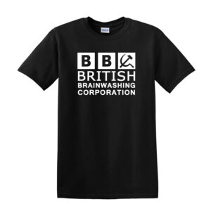BRITISH BRAINWASHING Men's T-Shirt - Funny Brexit BBC Satire Tee - UK Politics - Image 3