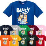 Kids B l u e y Boys Girls T-shirt Top Short Sleeve Cotton T shirt Summer Tops