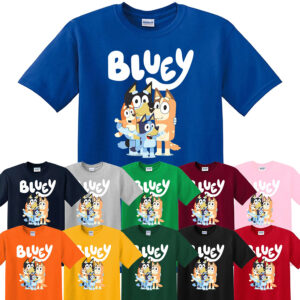 Kids B l u e y Boys Girls T-shirt Top Short Sleeve Cotton T shirt Summer Tops