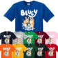 Kids B l u e y Boys Girls T-shirt Top Short Sleeve Cotton T shirt Summer Tops