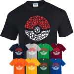 Catch Em All Pokemon T-Shirt Adults & Kids Pokemon T Shirt Top Gift Idea
