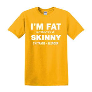 I’M FAT BUT SKINNY Funny Mens T Shirt Sarcastic Slogan Joke Novelty Black Tee - Image 2