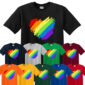 Love Rainbow Heart T Shirt LGBT Gay Pride Lesbian T-Shirt Top Novelty Tee Shirt