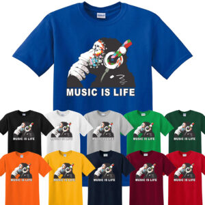 DJ Monkey Banksy-Inspired Men's T-Shirt | Cool Music Acid House Rave Gift Idea