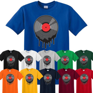 MELTED VINYL MENS T SHIRT RECORD 80’S 90’S MUSIC Dance DJ Rave Acid House Record