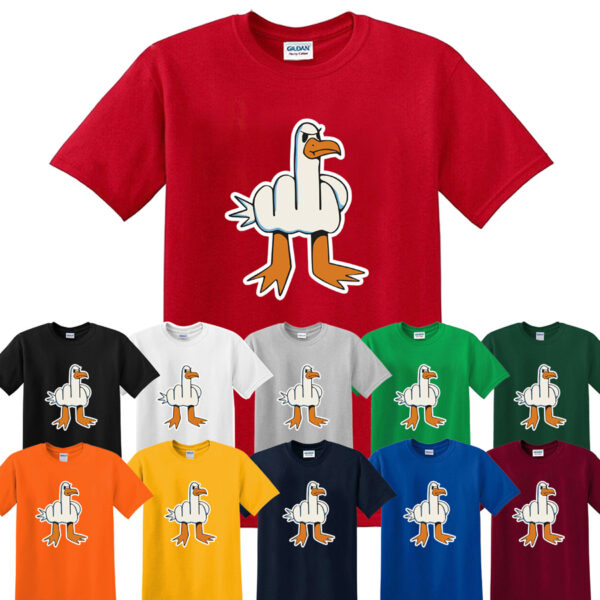 Mens Funny T-Shirt Rude Seagull Design Sarcasam Novelty Joke Tee Shirt